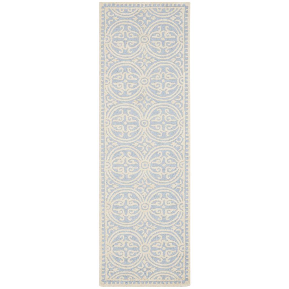 CAMBRIDGE, LIGHT BLUE / IVORY, 2'-6" X 18', Area Rug, CAM123A-218. The main picture.