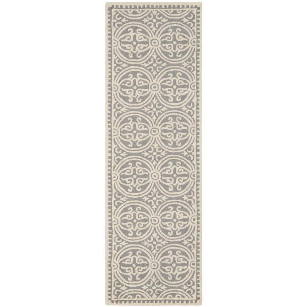 CAMBRIDGE, SILVER / IVORY, 2'-6" X 8', Area Rug, CAM123D-28. Picture 1