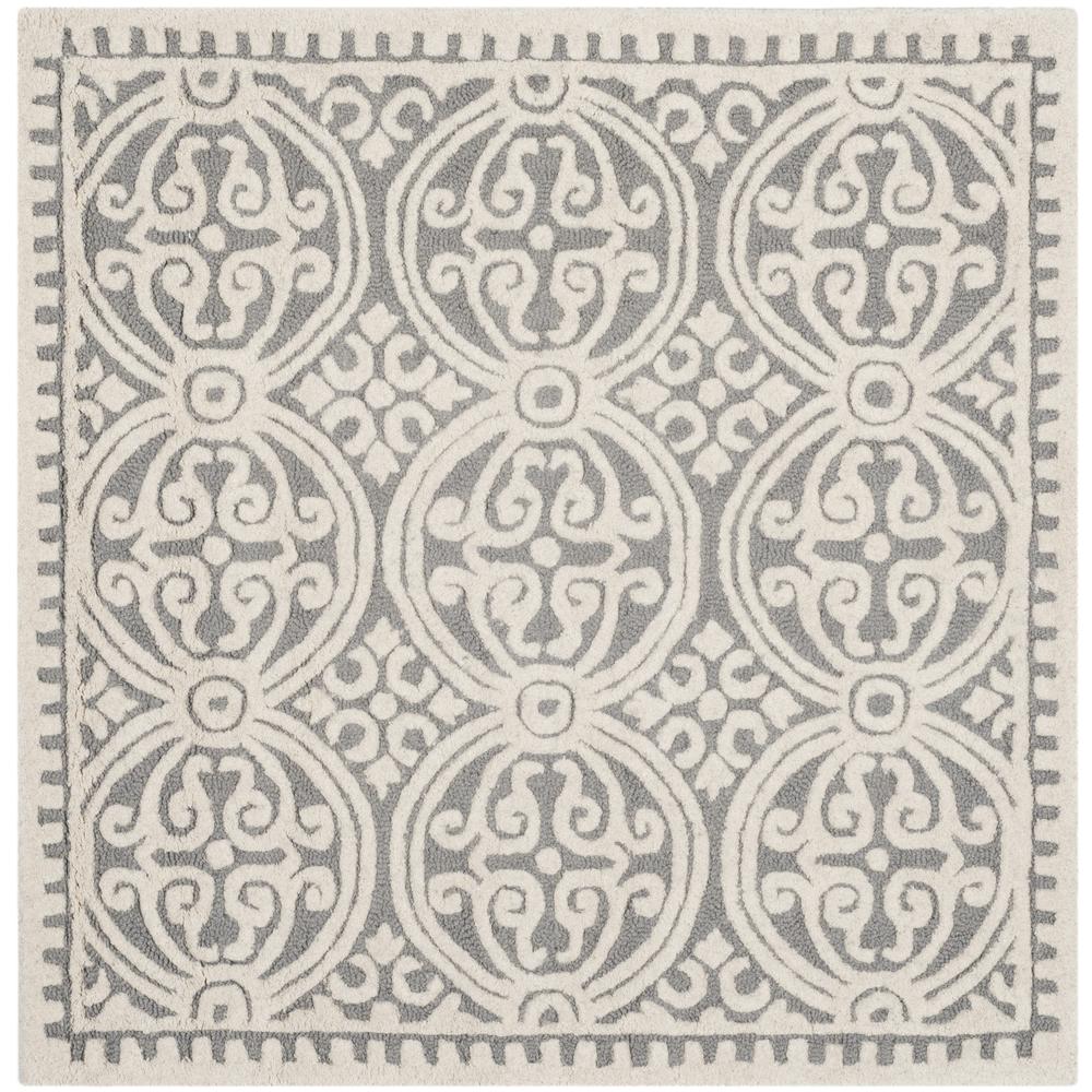 CAMBRIDGE, SILVER / IVORY, 4' X 6', Area Rug, CAM123D-4. Picture 1