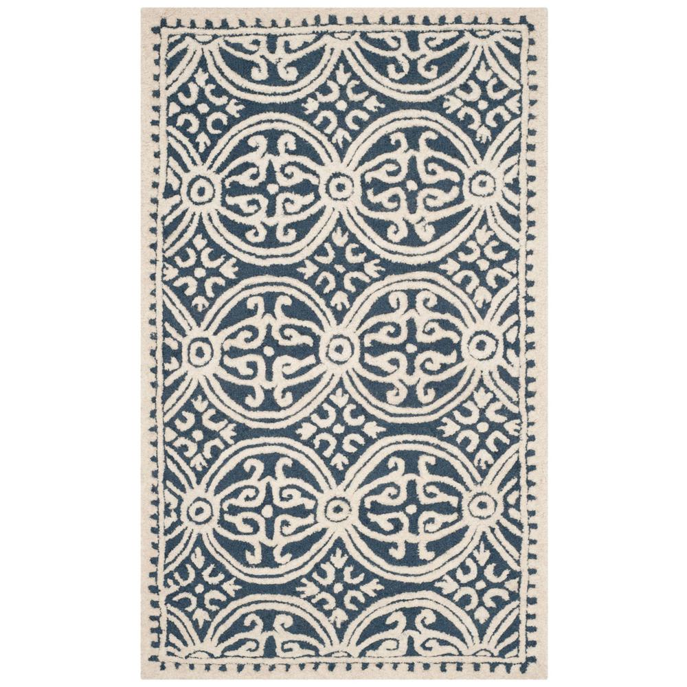 CAMBRIDGE, NAVY BLUE / IVORY, 3' X 5', Area Rug, CAM123G-3. Picture 1
