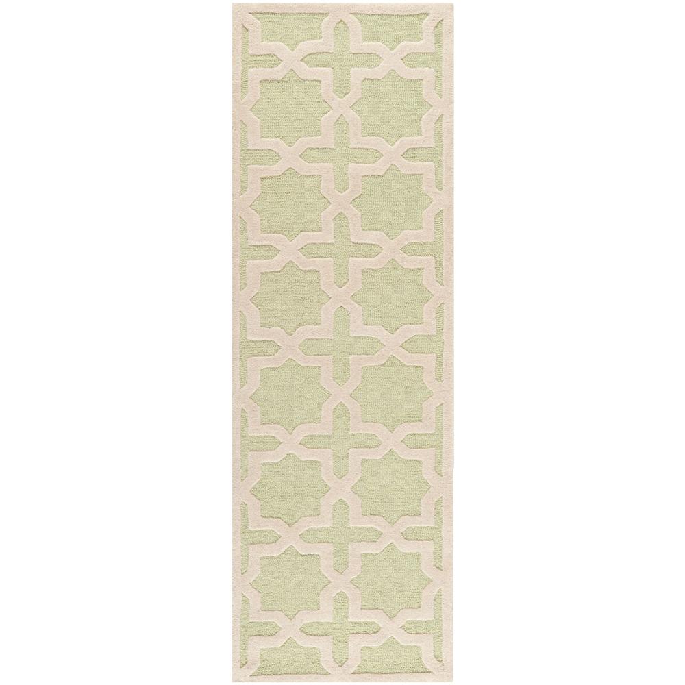 CAMBRIDGE, LIGHT GREEN / IVORY, 2'-6" X 6', Area Rug, CAM125B-26. Picture 1