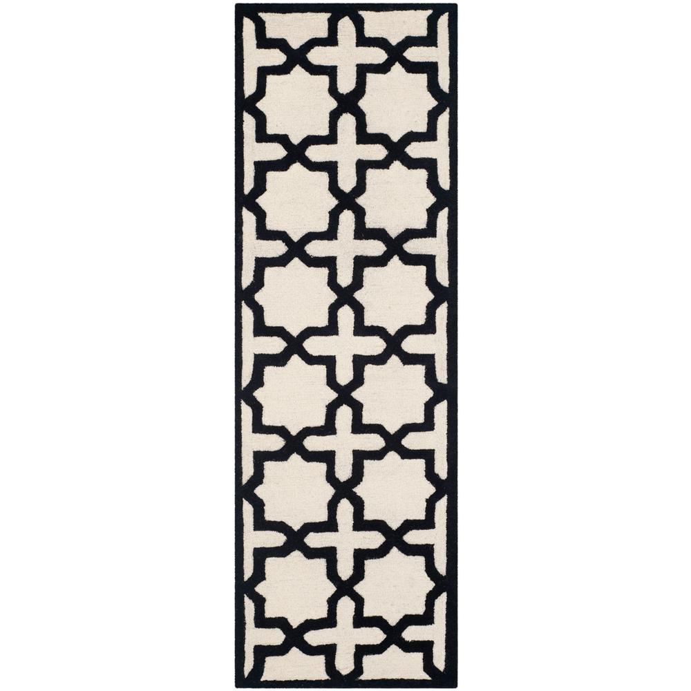 CAMBRIDGE, IVORY / BLACK, 2'-6" X 8', Area Rug, CAM125W-28. The main picture.