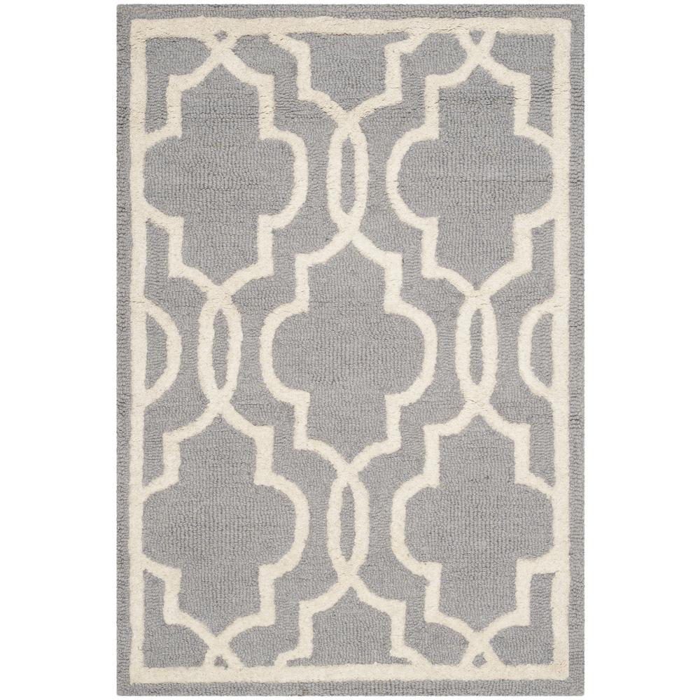 CAMBRIDGE, SILVER / IVORY, 3' X 5', Area Rug, CAM131D-3. Picture 1