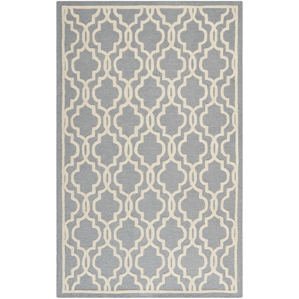 CAMBRIDGE, SILVER / IVORY, 5' X 8', Area Rug, CAM131D-5. Picture 1