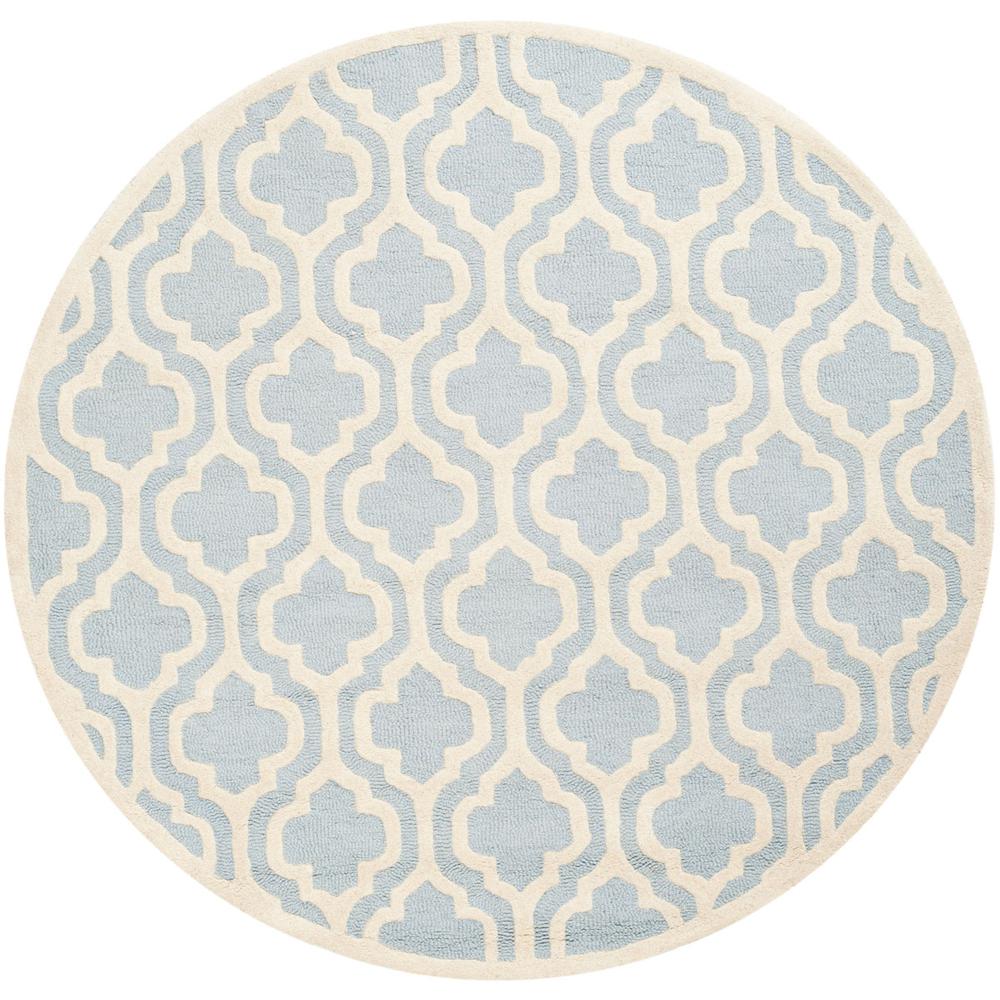 CAMBRIDGE, LIGHT BLUE / IVORY, 6' X 6' Round, Area Rug, CAM132A-6R. Picture 1
