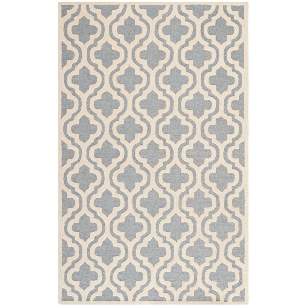 CAMBRIDGE, SILVER / IVORY, 5' X 8', Area Rug, CAM132D-5. Picture 1