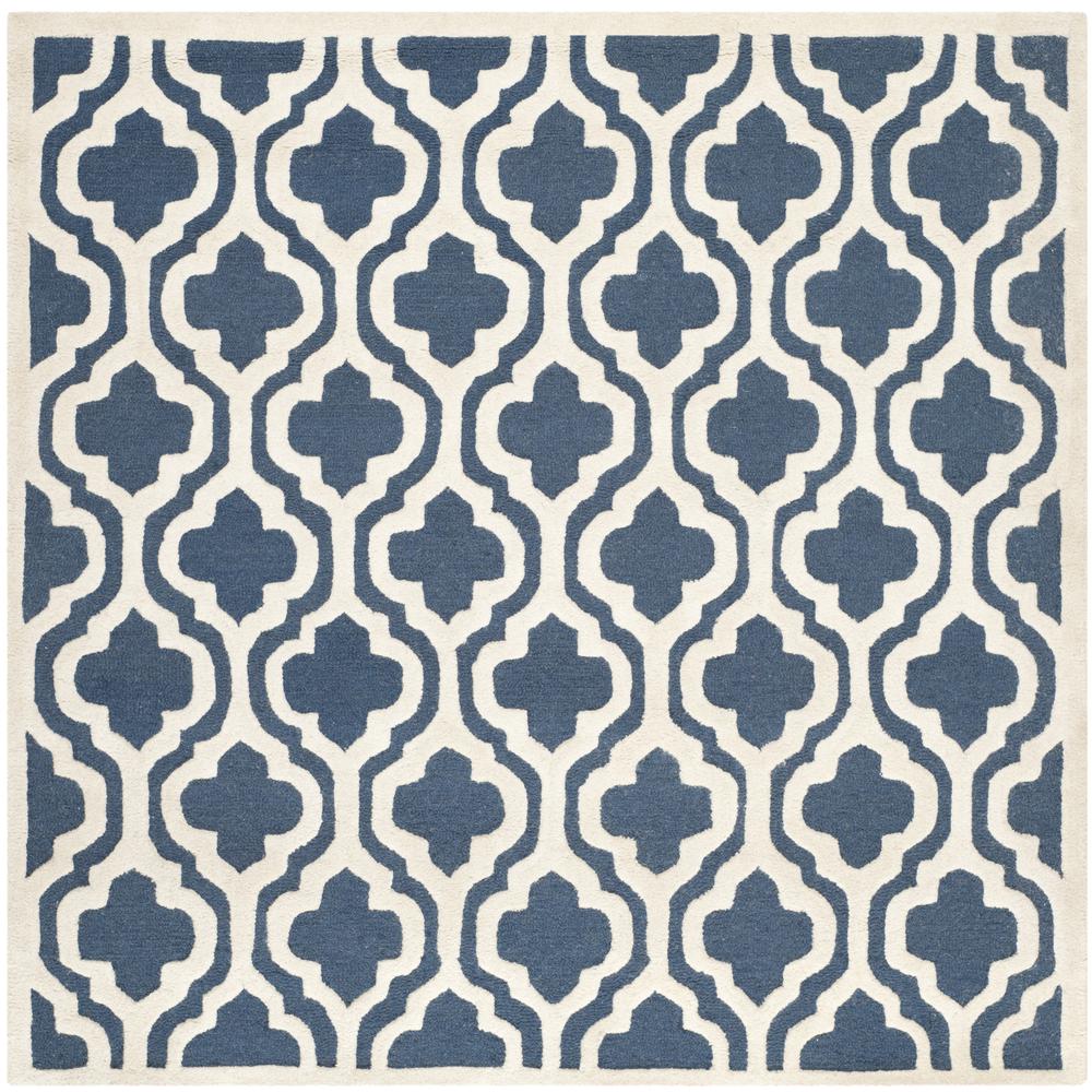 CAMBRIDGE, NAVY / IVORY, 10' X 10' Square, Area Rug, CAM132G-10SQ. Picture 1