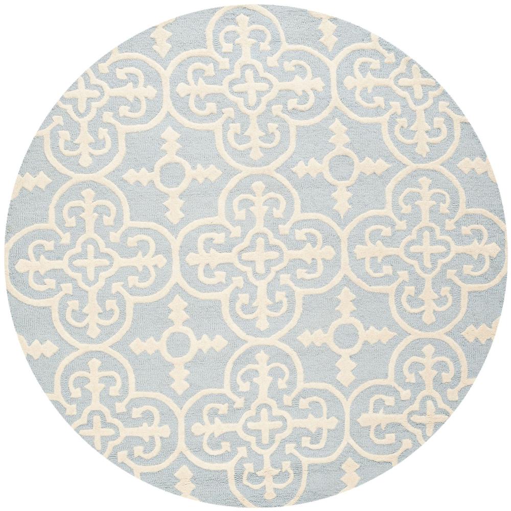 CAMBRIDGE, LIGHT BLUE / IVORY, 6' X 6' Round, Area Rug, CAM133A-6R. Picture 1
