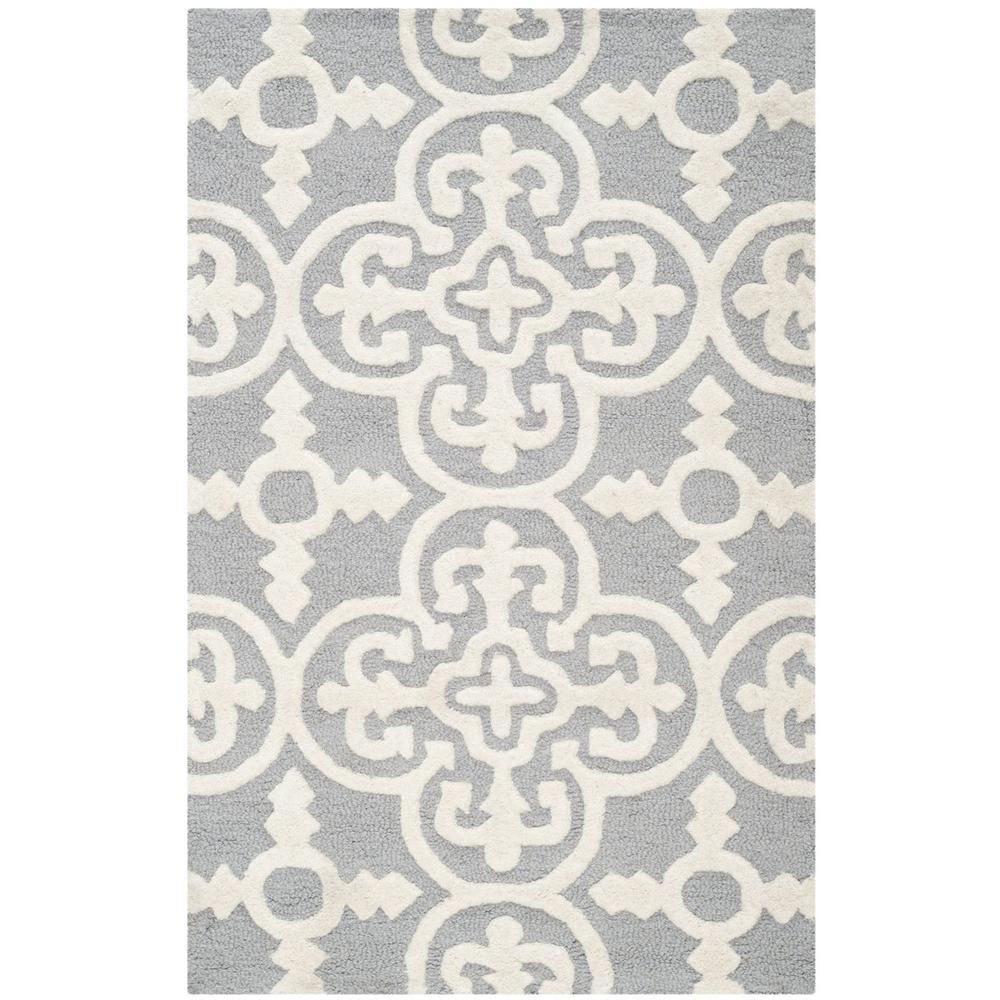 CAMBRIDGE, SILVER / IVORY, 2'-6" X 4', Area Rug, CAM133D-24. Picture 1