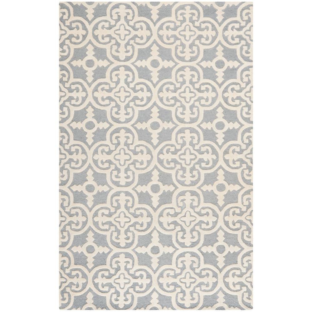 CAMBRIDGE, SILVER / IVORY, 5' X 8', Area Rug, CAM133D-5. Picture 1