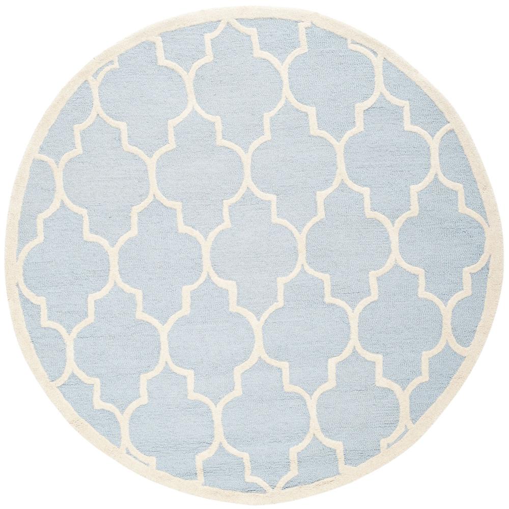CAMBRIDGE, LIGHT BLUE / IVORY, 6' X 6' Round, Area Rug, CAM134A-6R. Picture 1