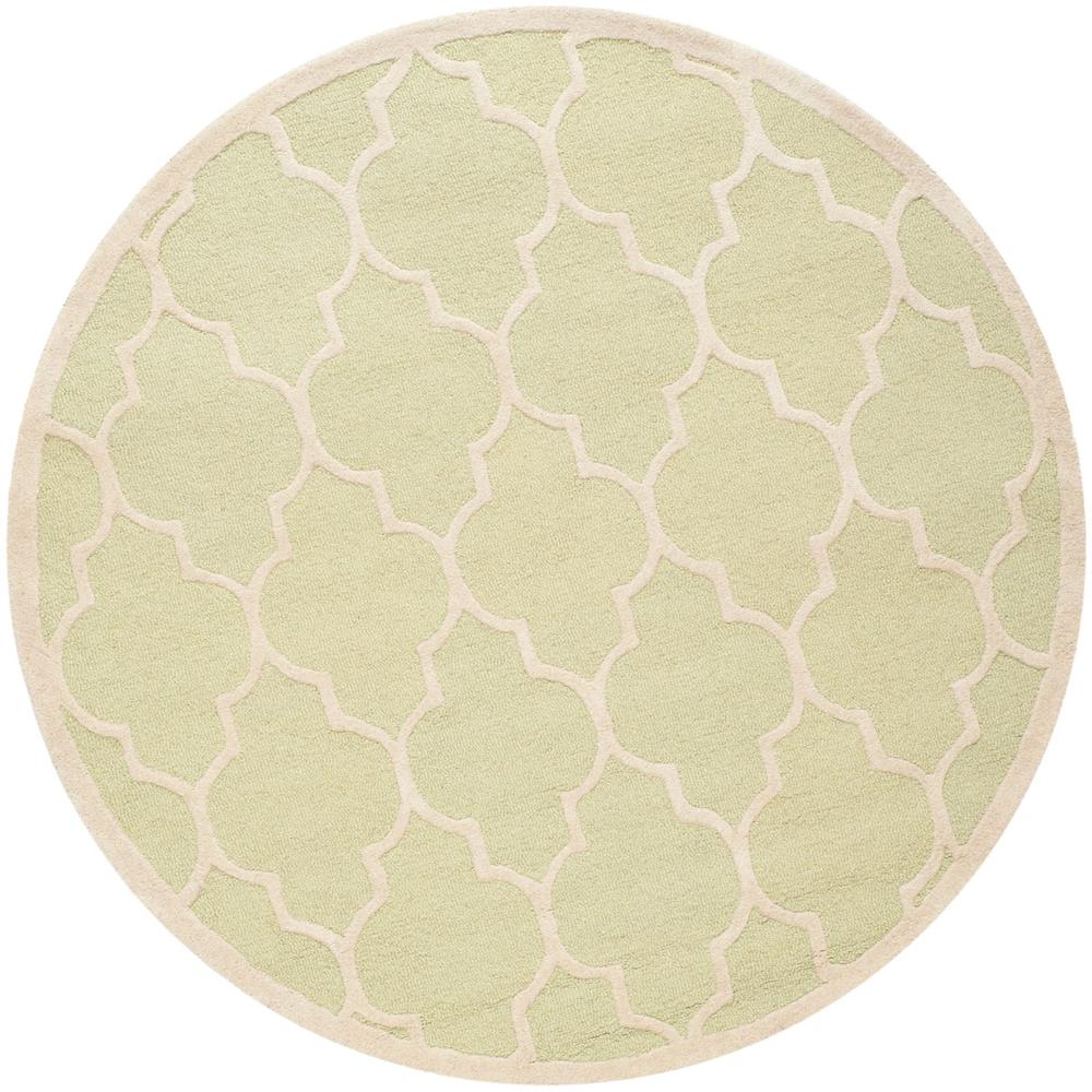 CAMBRIDGE, LIGHT GREEN / IVORY, 6' X 6' Round, Area Rug, CAM134B-6R. Picture 1