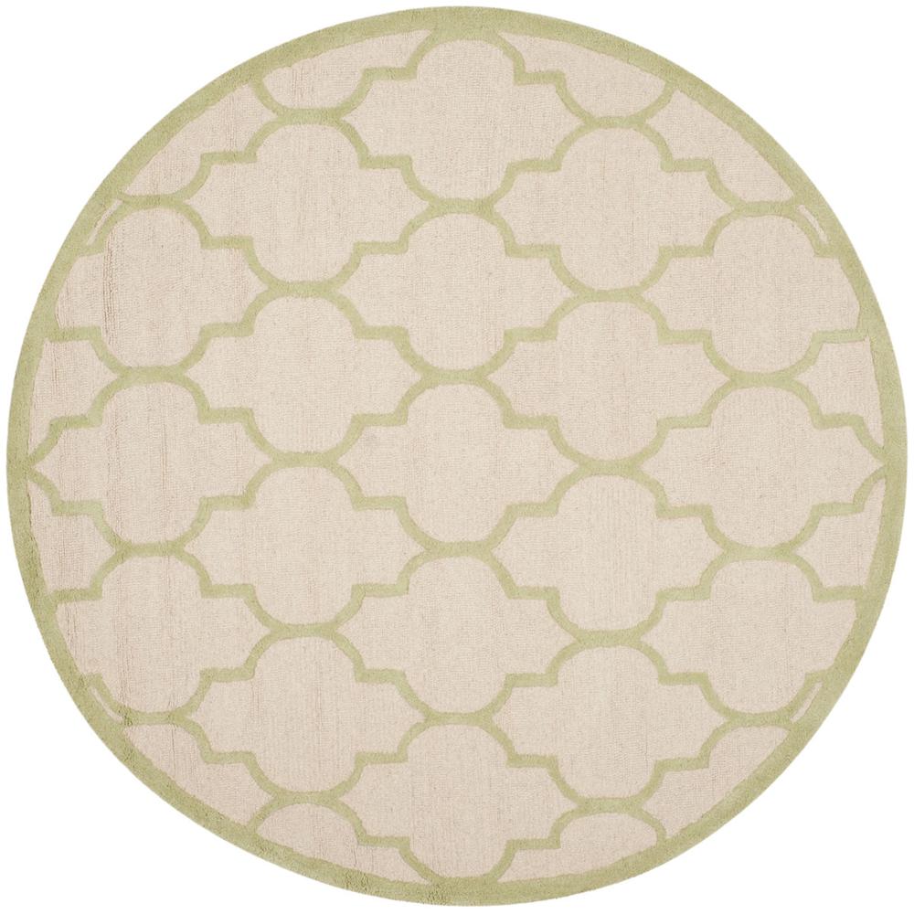 CAMBRIDGE, IVORY / LIGHT GREEN, 6' X 6' Round, Area Rug, CAM134N-6R. Picture 1
