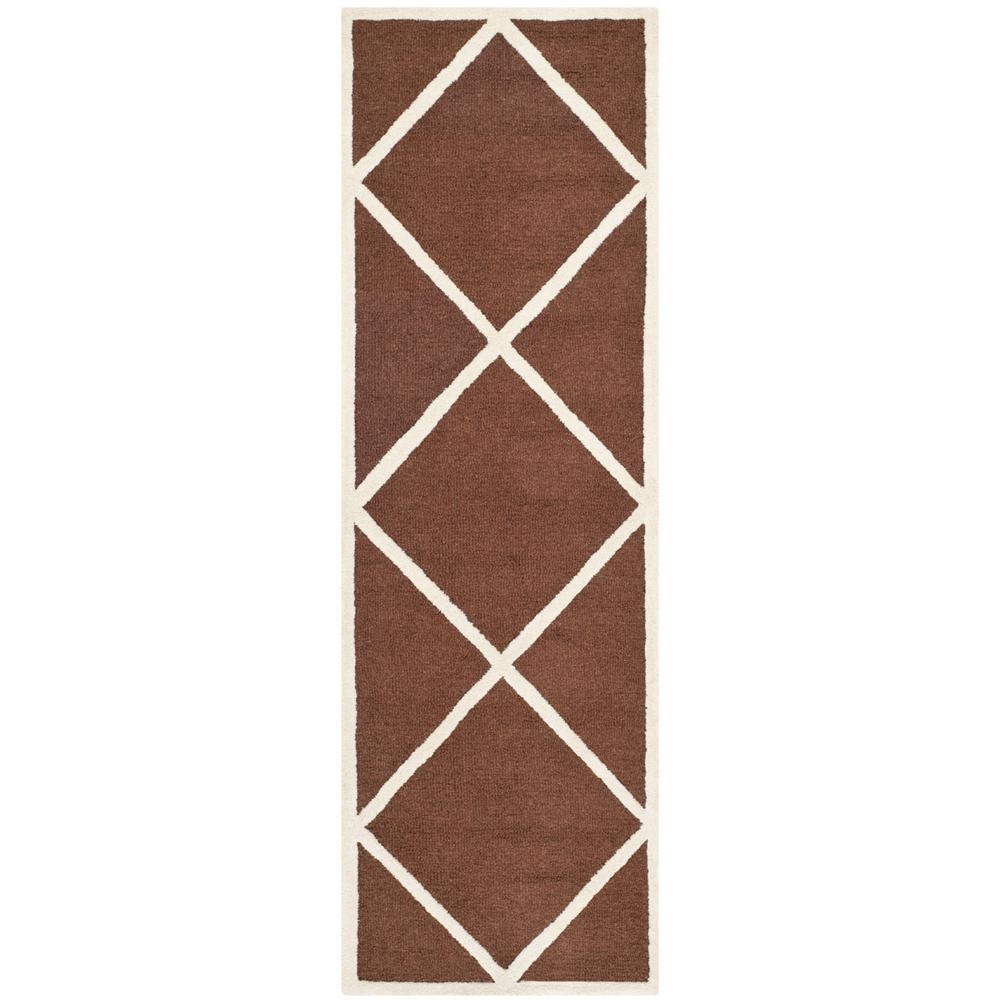 CAMBRIDGE, DARK BROWN / IVORY, 2'-6" X 8', Area Rug, CAM136H-28. The main picture.