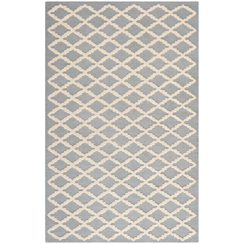 CAMBRIDGE, SILVER / IVORY, 5' X 8', Area Rug, CAM137D-5. Picture 1