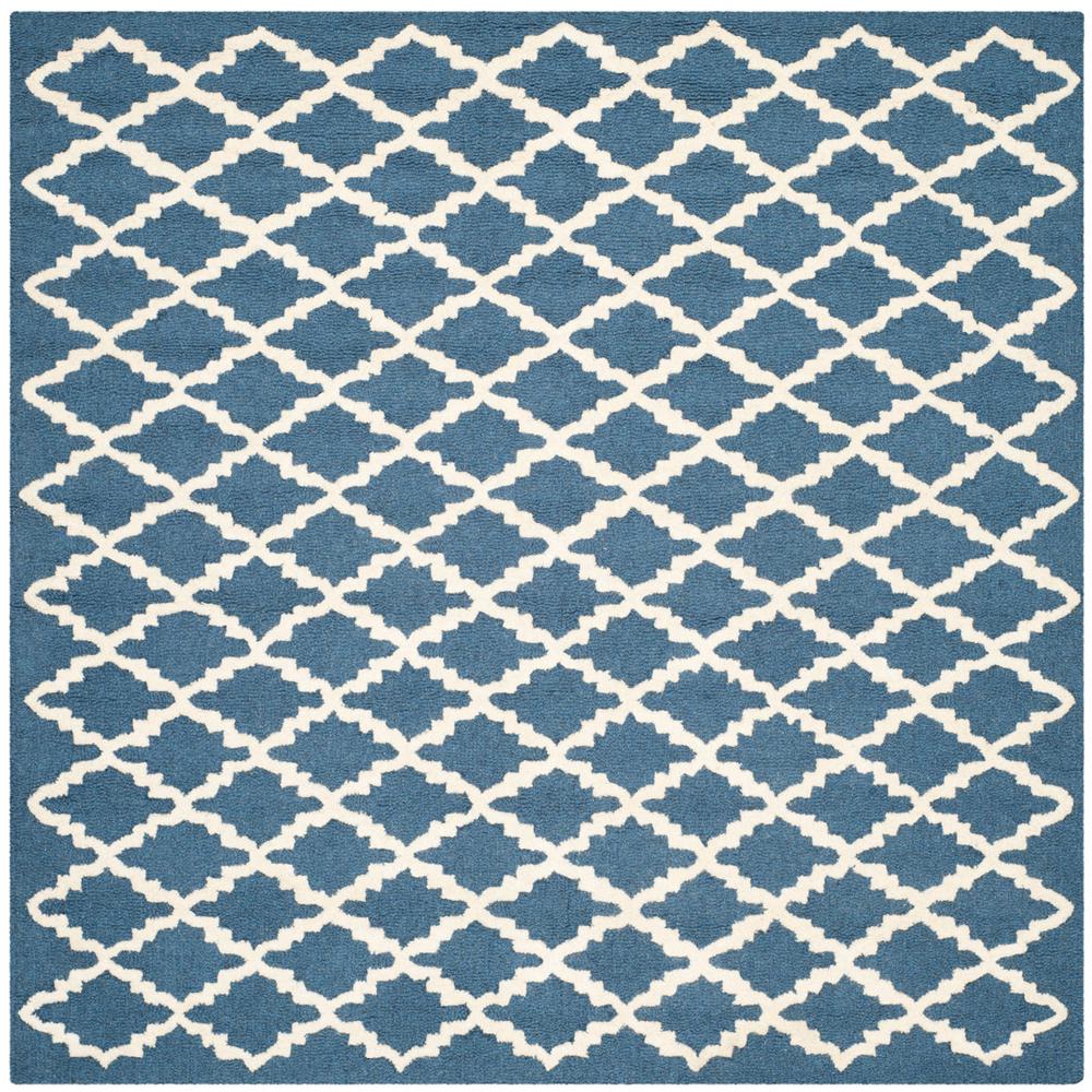 CAMBRIDGE, NAVY / IVORY, 4' X 4' Square, Area Rug, CAM137G-4SQ. Picture 1