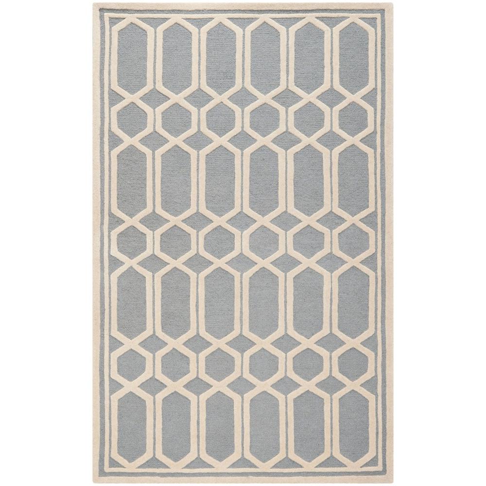 CAMBRIDGE, SILVER / IVORY, 5' X 8', Area Rug, CAM138D-5. Picture 1