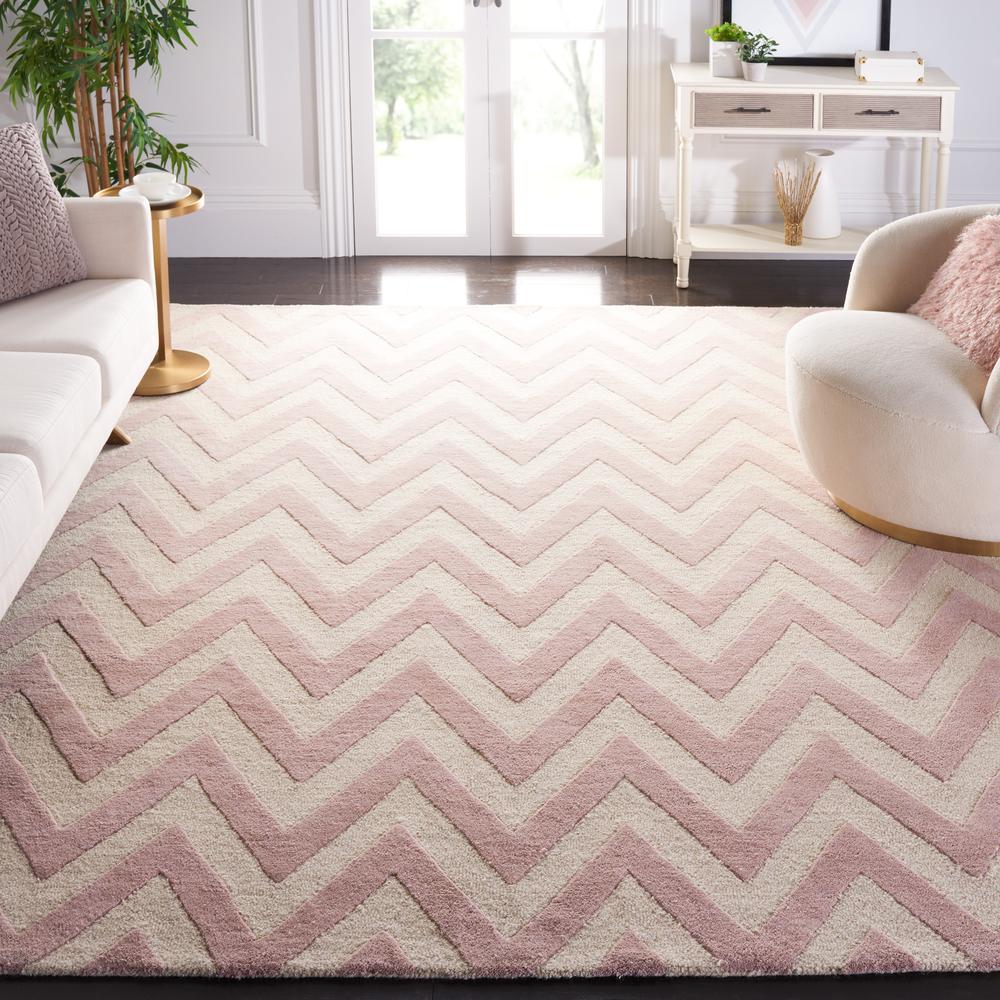 CAMBRIDGE, LIGHT PINK / IVORY, 8' X 10', Area Rug, CAM139M-8. Picture 4