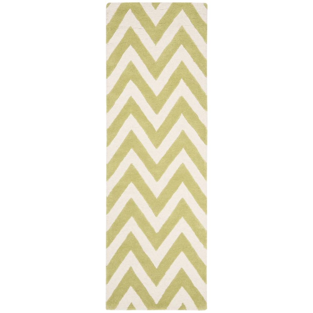 CAMBRIDGE, GREEN / IVORY, 2'-6" X 10', Area Rug. Picture 1