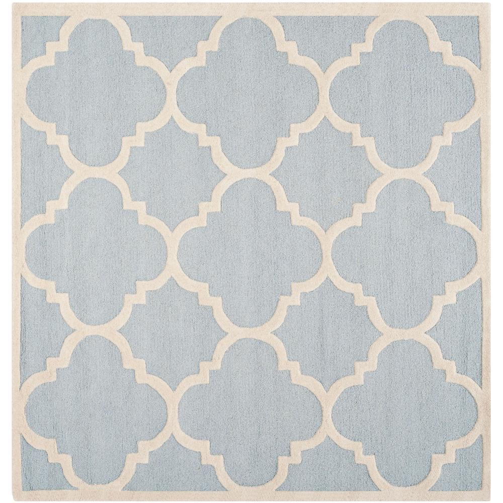 CAMBRIDGE, LIGHT BLUE / IVORY, 6' X 6' Square, Area Rug, CAM140A-6SQ. The main picture.