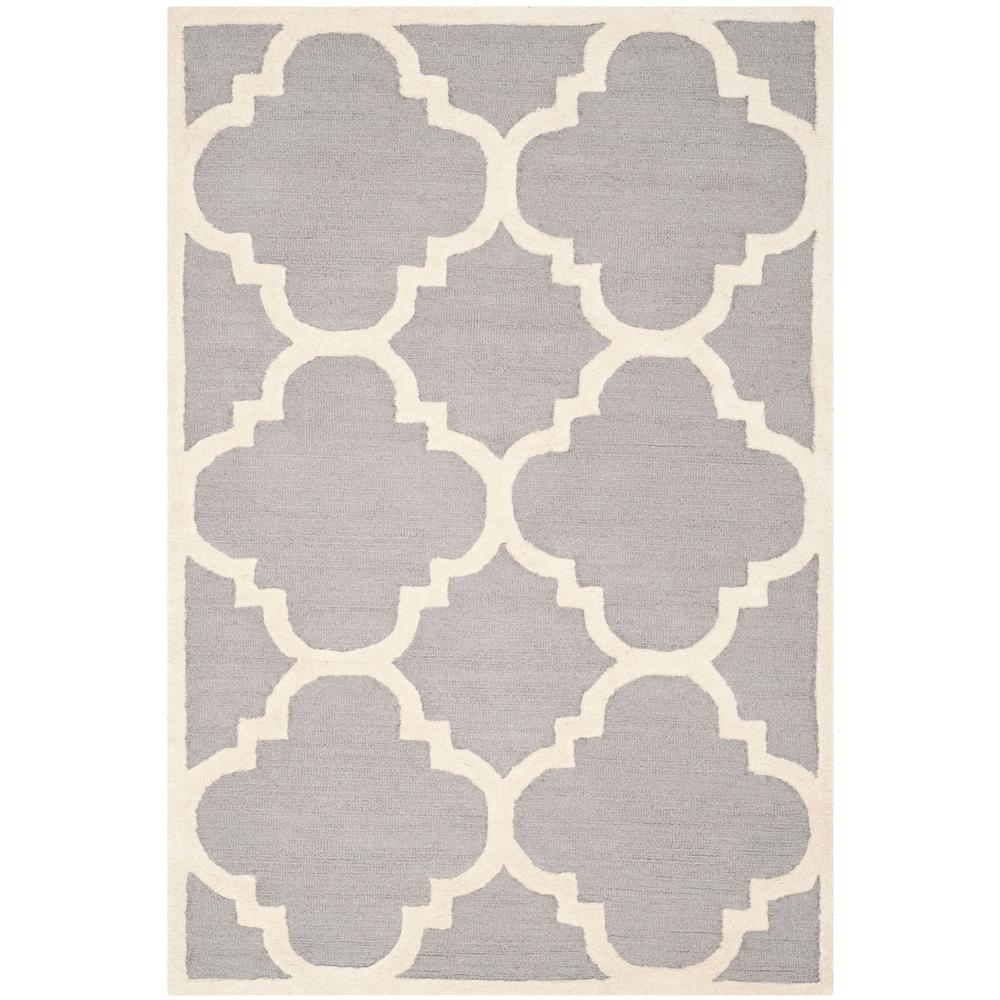 CAMBRIDGE, SILVER / IVORY, 3' X 5', Area Rug, CAM140D-3. Picture 1
