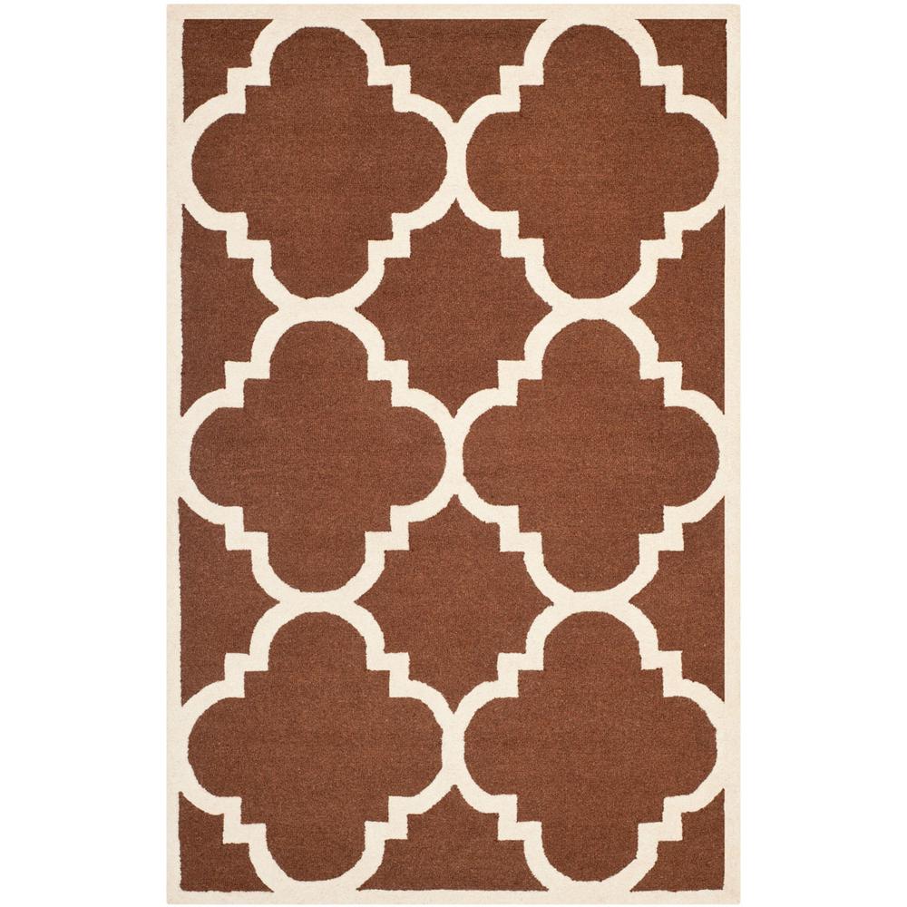 CAMBRIDGE, DARK BROWN / IVORY, 5' X 8', Area Rug, CAM140H-5. The main picture.