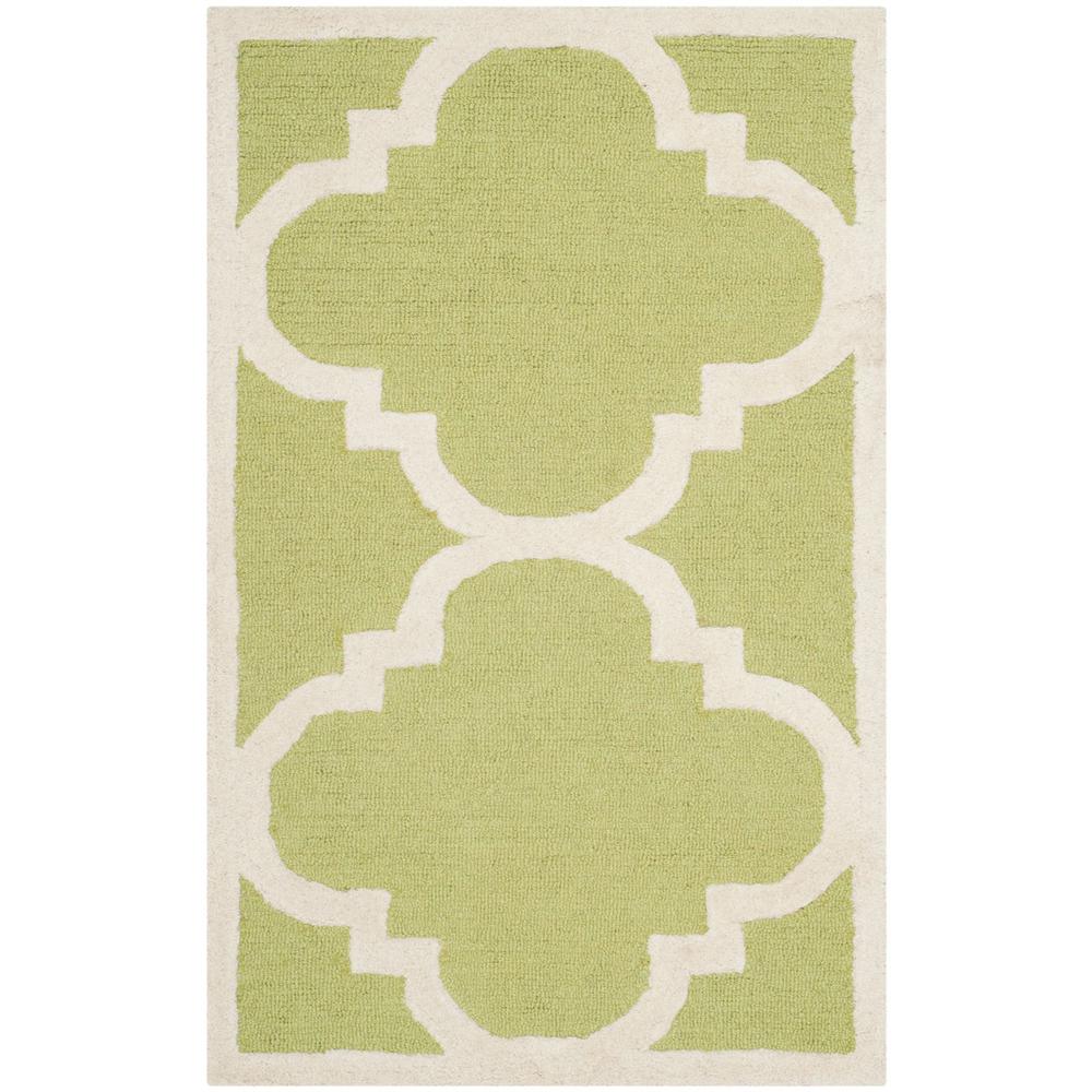 CAMBRIDGE, GREEN / IVORY, 2'-6" X 4', Area Rug, CAM140T-24. Picture 1