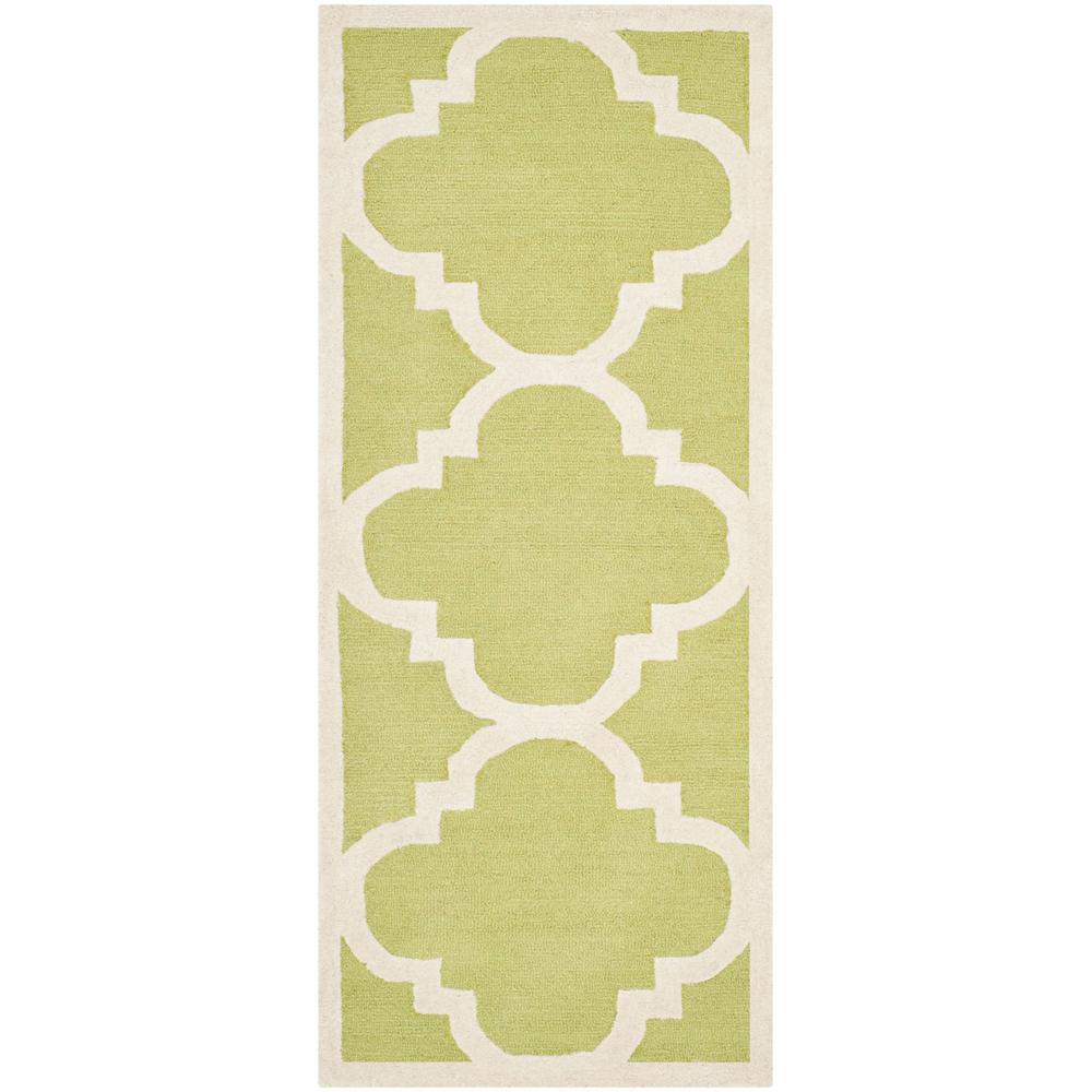 CAMBRIDGE, GREEN / IVORY, 2'-6" X 6', Area Rug, CAM140T-26. Picture 1