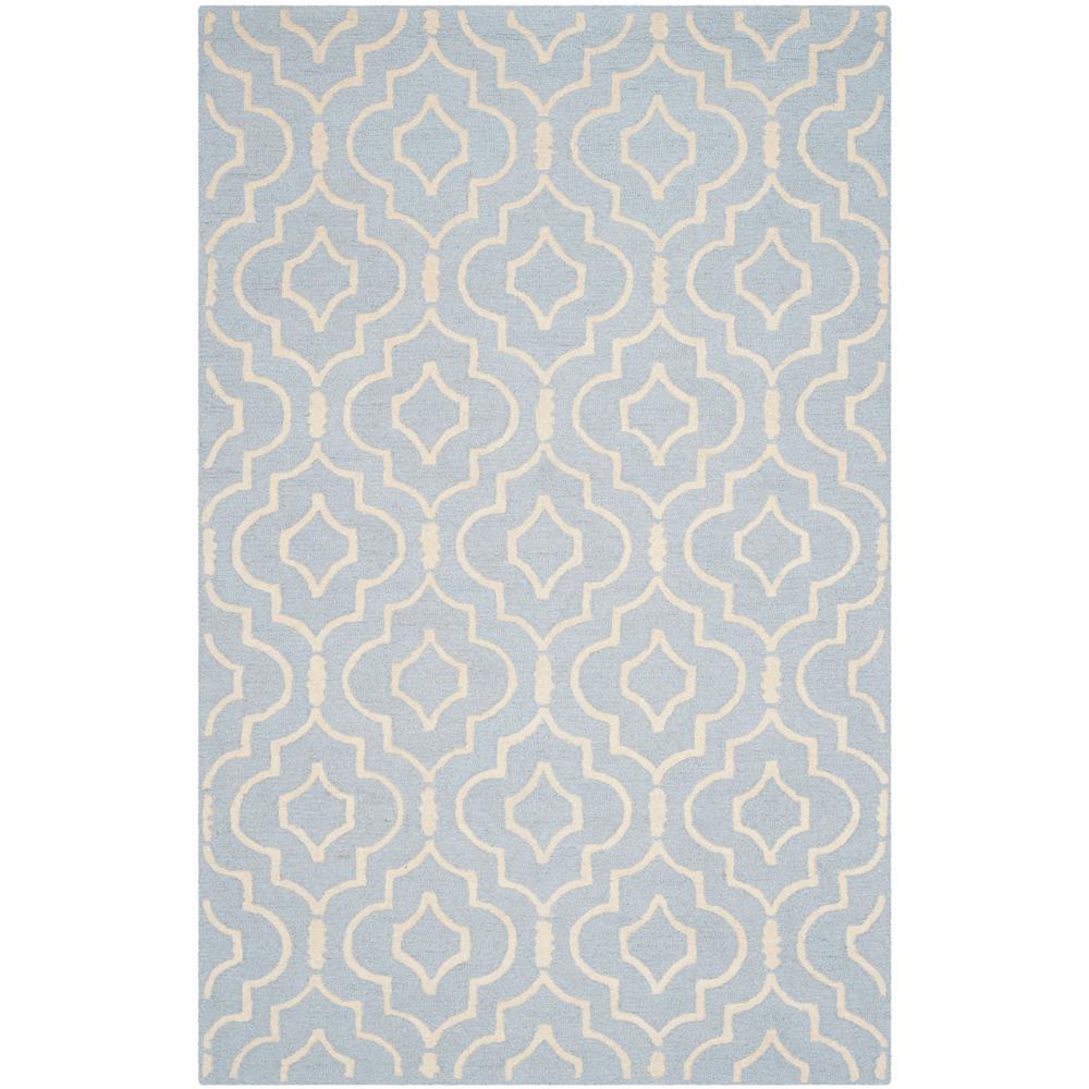 CAMBRIDGE, LIGHT BLUE / IVORY, 5' X 8', Area Rug, CAM141A-5. The main picture.