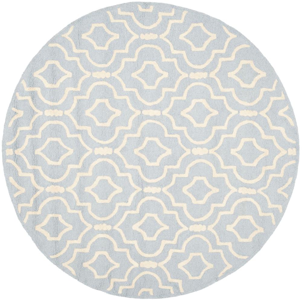 CAMBRIDGE, LIGHT BLUE / IVORY, 6' X 6' Round, Area Rug, CAM141A-6R. Picture 1