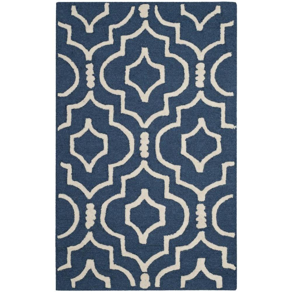 CAMBRIDGE, NAVY BLUE / IVORY, 2' X 3', Area Rug, CAM141G-2. Picture 1