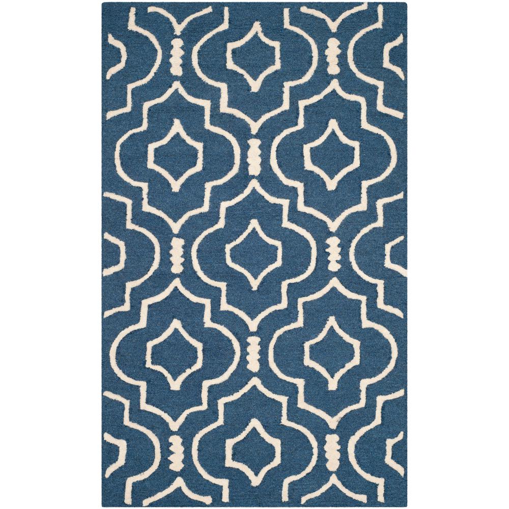 CAMBRIDGE, NAVY BLUE / IVORY, 3' X 5', Area Rug, CAM141G-3. Picture 1