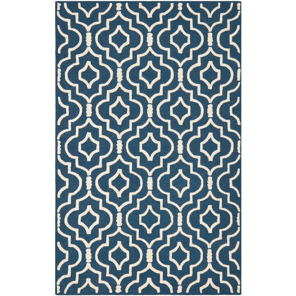 CAMBRIDGE, NAVY BLUE / IVORY, 5' X 8', Area Rug, CAM141G-5. Picture 1