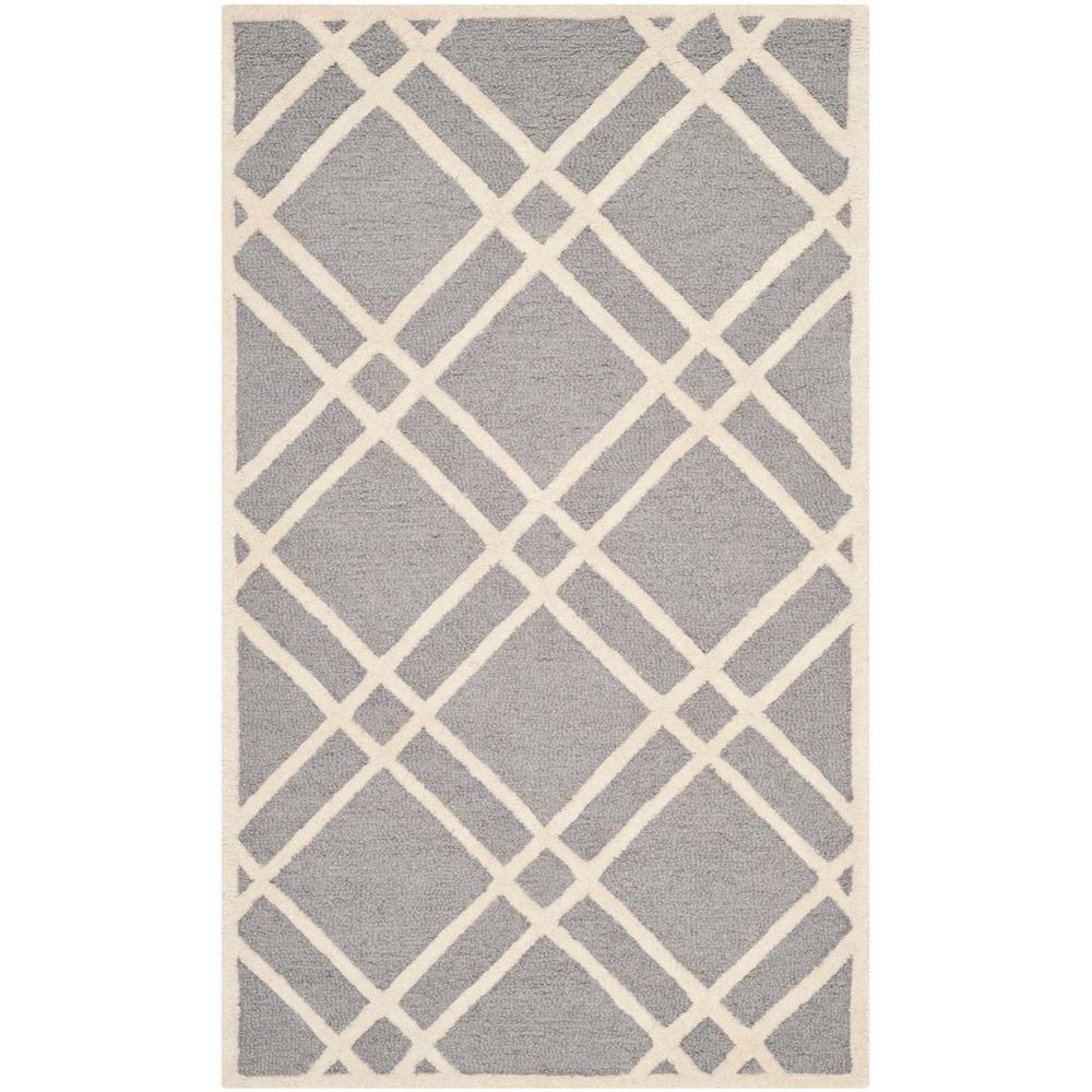 CAMBRIDGE, SILVER / IVORY, 3' X 5', Area Rug, CAM142D-3. Picture 1
