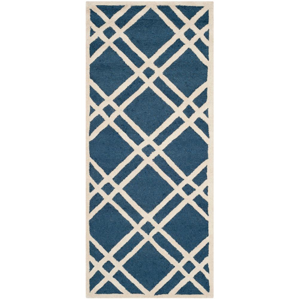 CAMBRIDGE, NAVY BLUE / IVORY, 2'-6" X 6', Area Rug, CAM142G-26. Picture 1
