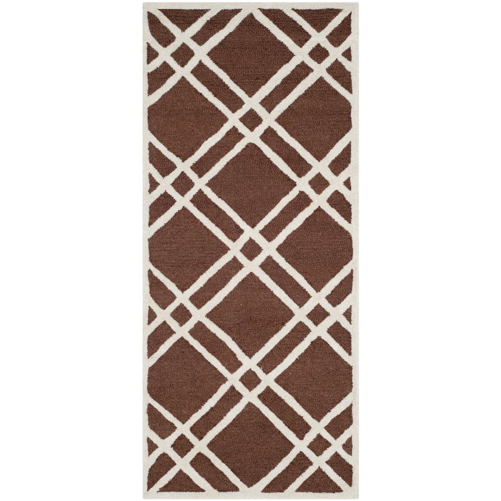 CAMBRIDGE, DARK BROWN / IVORY, 2'-6" X 6', Area Rug, CAM142H-26. The main picture.
