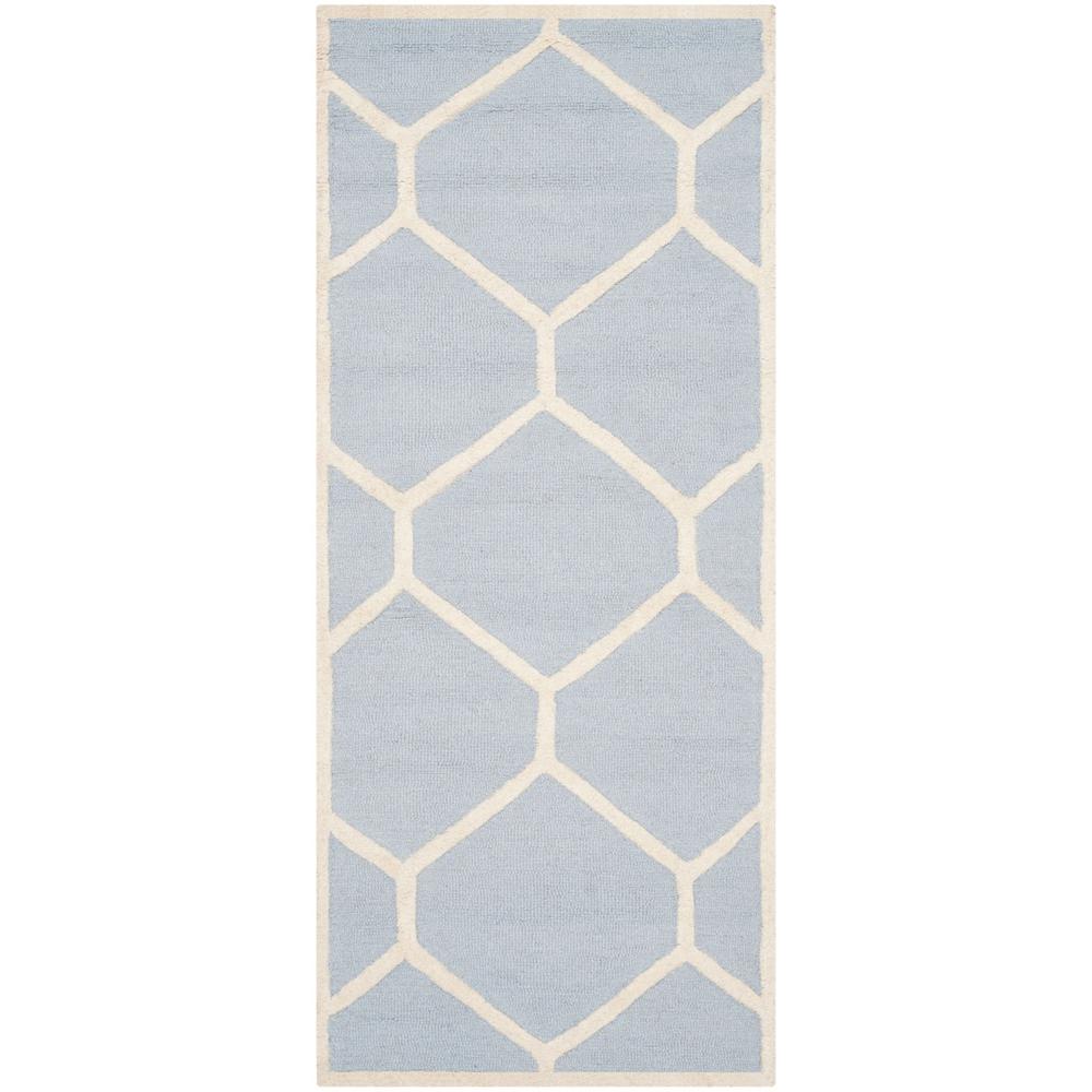 CAMBRIDGE, LIGHT BLUE / IVORY, 2'-6" X 6', Area Rug, CAM144A-26. The main picture.