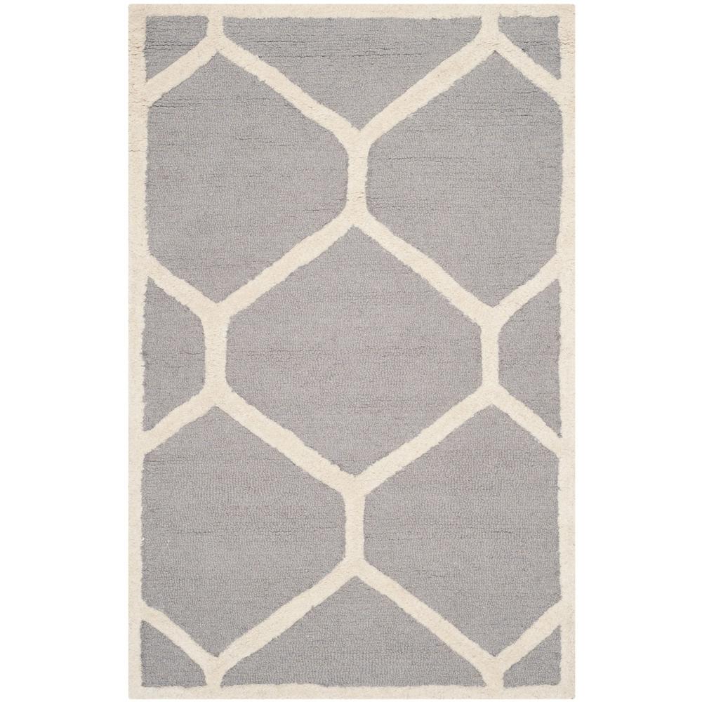 CAMBRIDGE, SILVER / IVORY, 2' X 3', Area Rug, CAM144D-2. Picture 1
