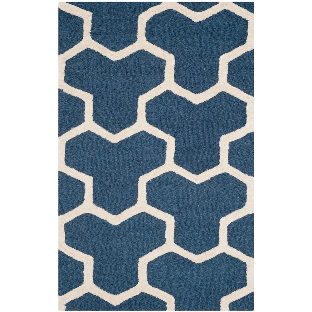 CAMBRIDGE, NAVY BLUE / IVORY, 2' X 3', Area Rug, CAM146G-2. Picture 1