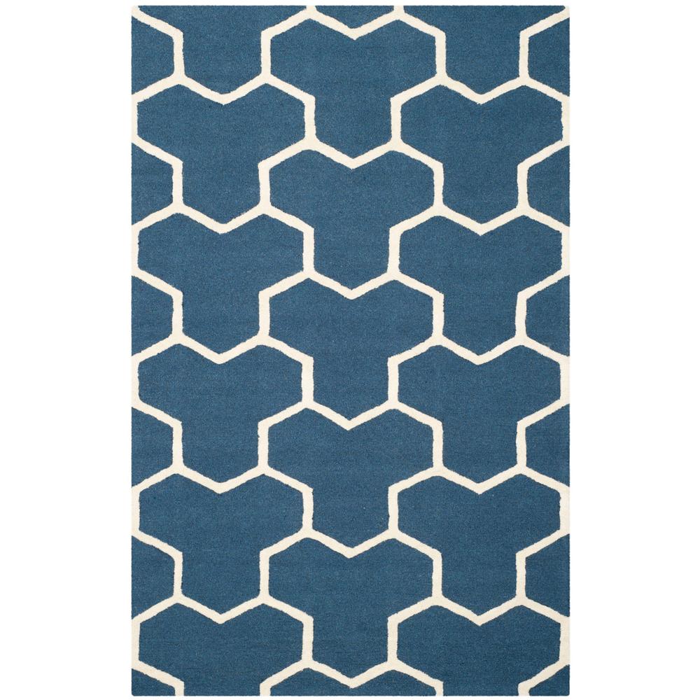 CAMBRIDGE, NAVY BLUE / IVORY, 5' X 8', Area Rug, CAM146G-5. Picture 1