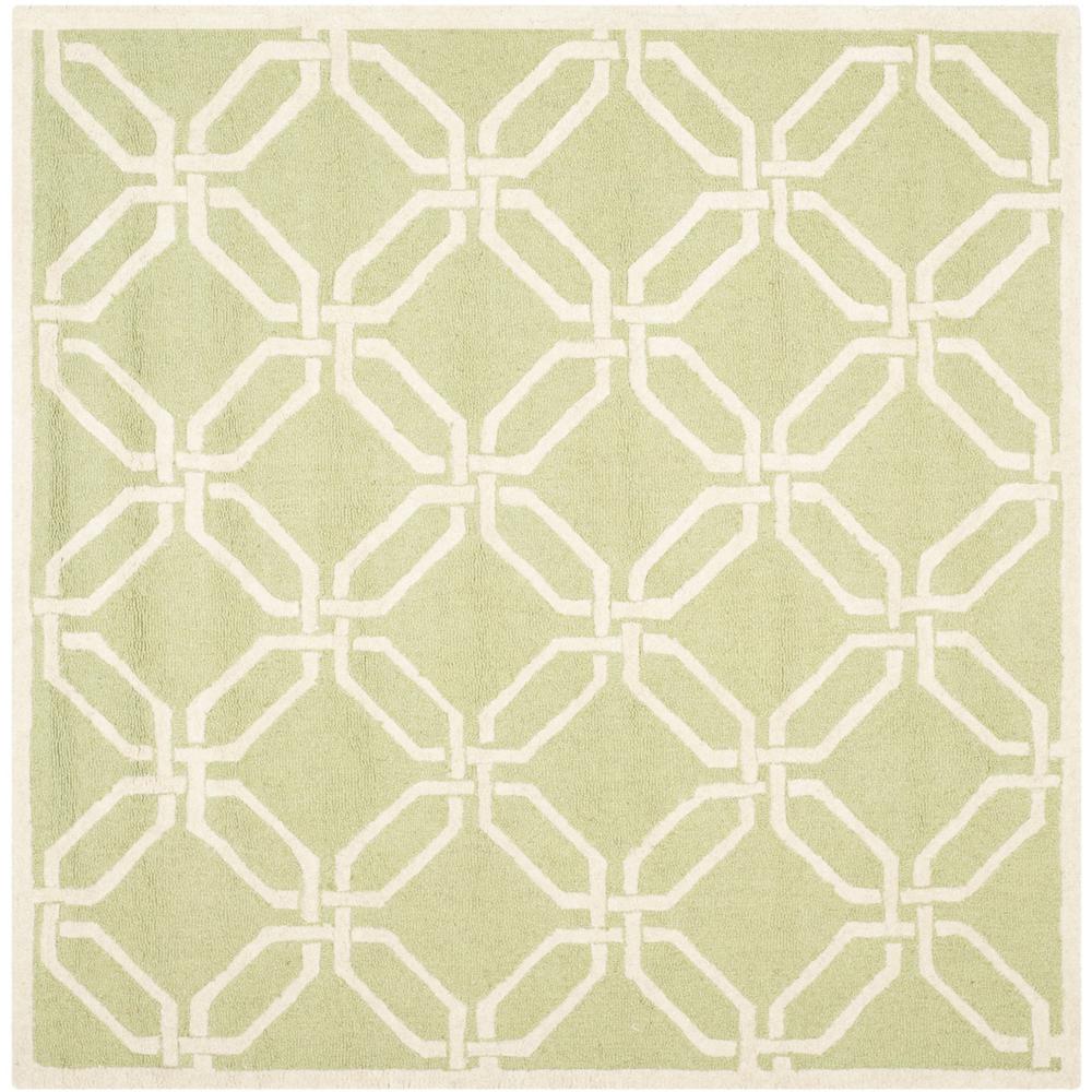 CAMBRIDGE, LIME / IVORY, 6' X 6' Square, Area Rug, CAM311N-6SQ. Picture 1