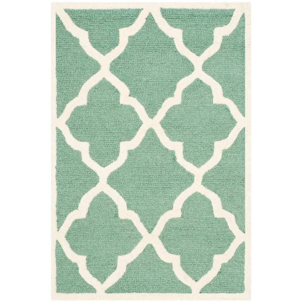 CAMBRIDGE, TEAL / IVORY, 2' X 3', Area Rug, CAM312T-2. Picture 1
