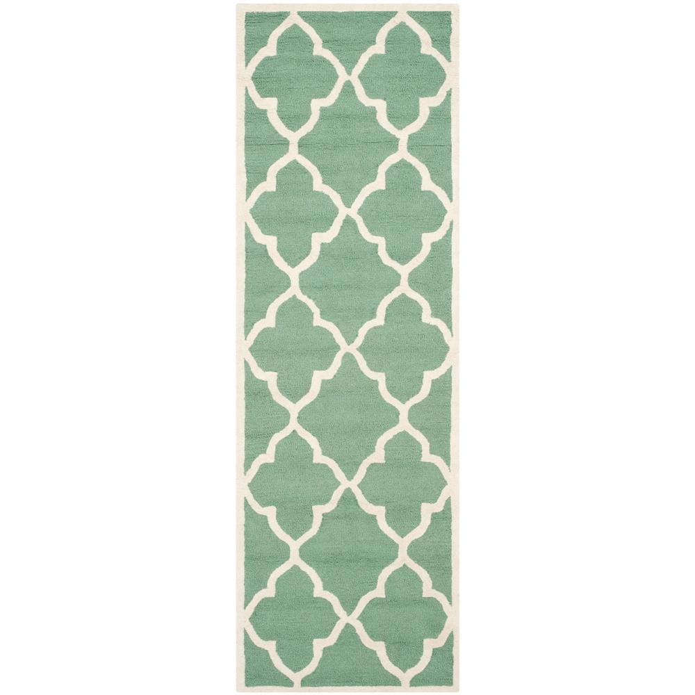 CAMBRIDGE, TEAL / IVORY, 2'-6" X 8', Area Rug, CAM312T-28. Picture 1
