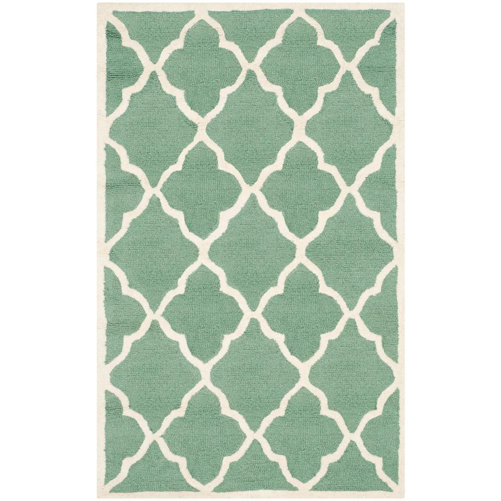 CAMBRIDGE, TEAL / IVORY, 3' X 5', Area Rug, CAM312T-3. Picture 1