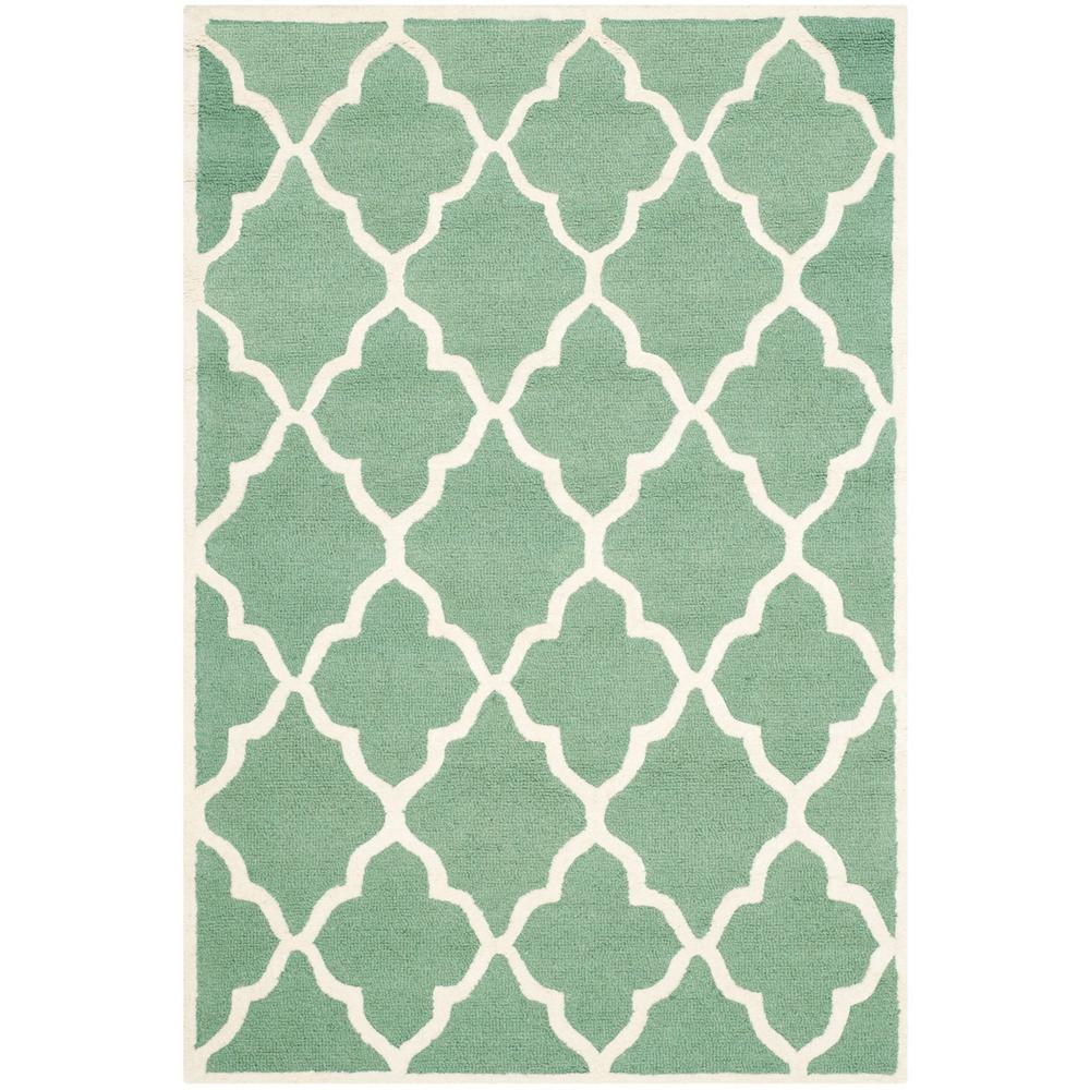 CAMBRIDGE, TEAL / IVORY, 4' X 6', Area Rug, CAM312T-4. Picture 1