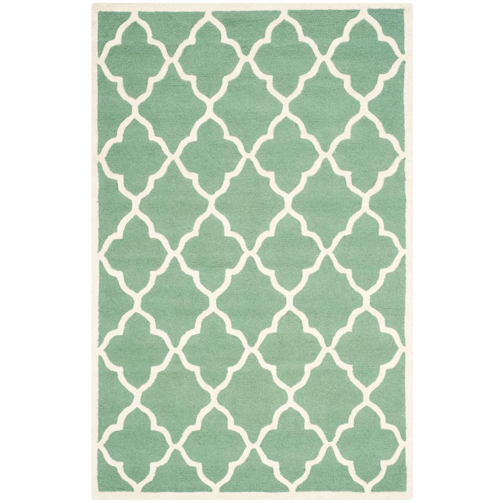 CAMBRIDGE, TEAL / IVORY, 5' X 8', Area Rug, CAM312T-5. Picture 1