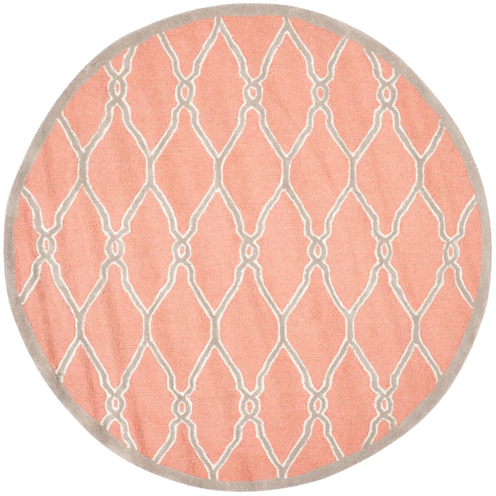 CAMBRIDGE, CORAL / IVORY, 6' X 6' Round, Area Rug, CAM352W-6R. Picture 1