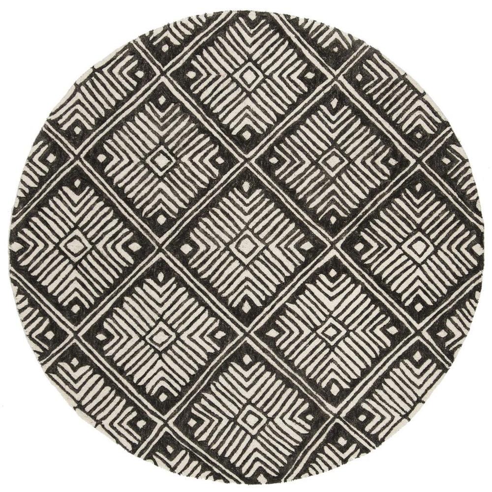CAMBRIDGE, IVORY / CHARCOAL, 6' X 6' Round, Area Rug. Picture 1