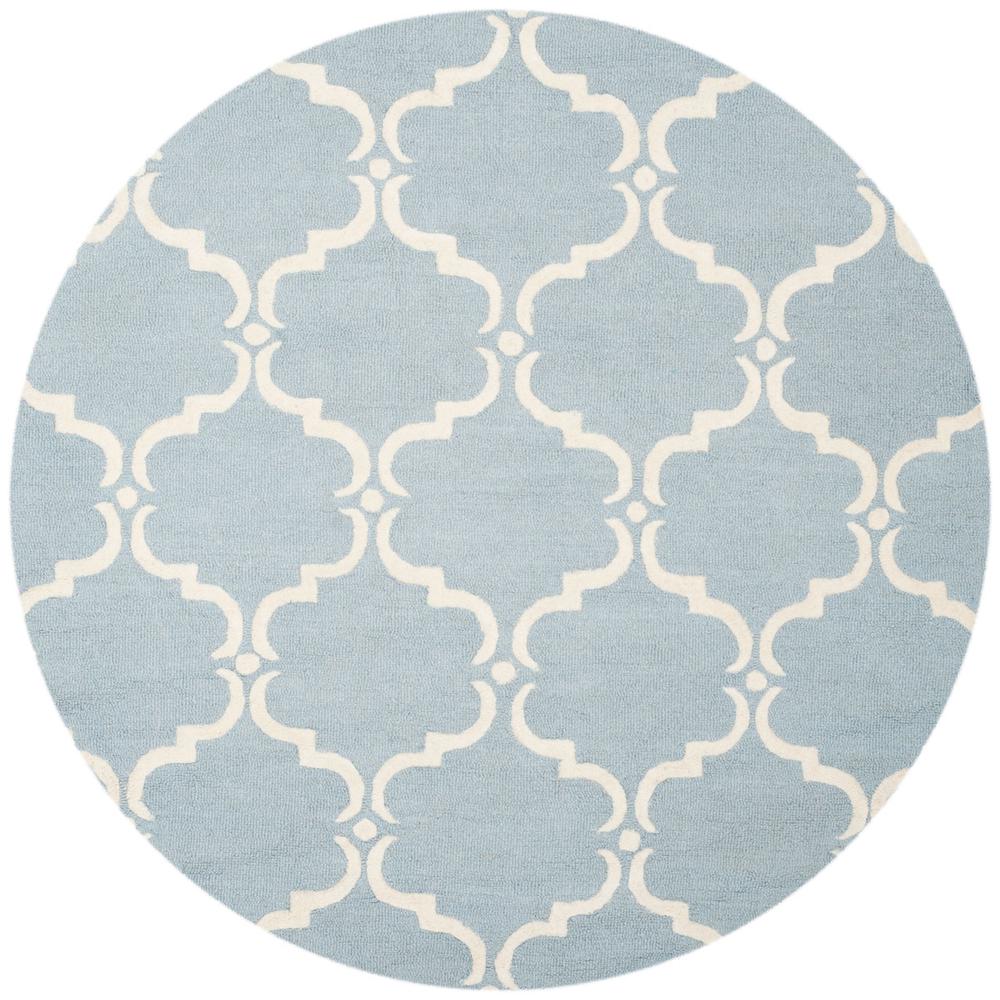 CAMBRIDGE, BLUE / IVORY, 6' X 6' Round, Area Rug, CAM703B-6R. The main picture.