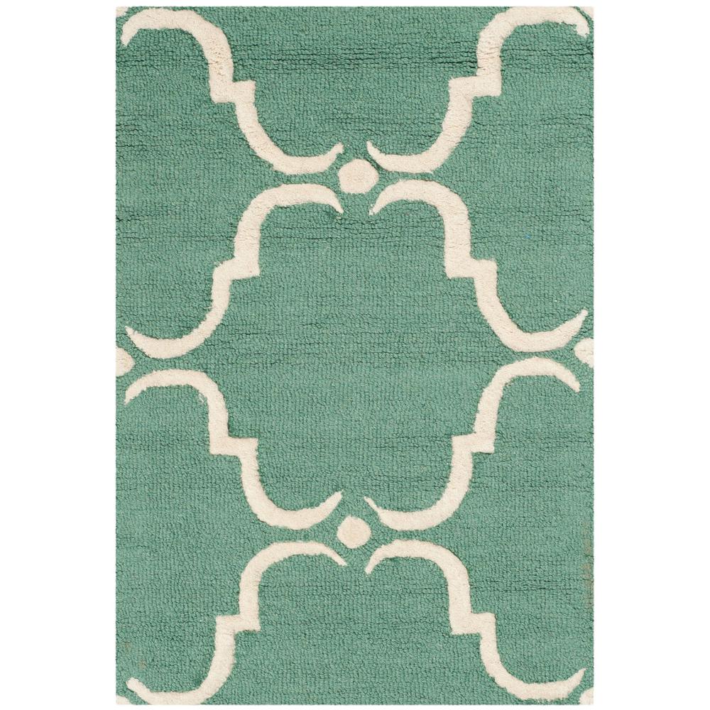 CAMBRIDGE, TEAL / IVORY, 2' X 3', Area Rug, CAM703T-2. Picture 1